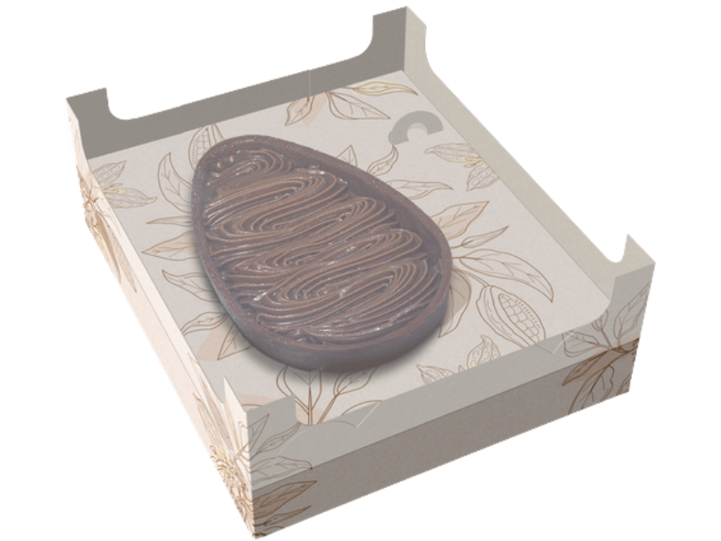 Caixa para Meio Ovo Encanto Páscoa Cacau 250g e 350g c/ 5 unidades - Ideia Embalagens