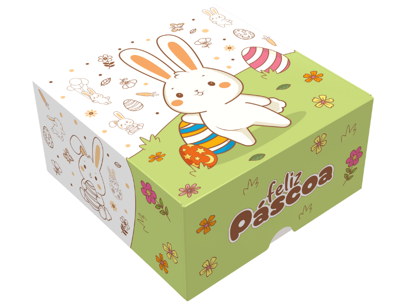 Caixa para Meio Ovo Páscoa Colorir 50/80g - Ideia Embalagens 