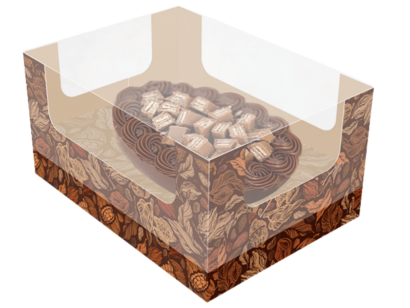 Caixa para Meio Ovo Puro Cacau 150/250g - Ideia Embalagens 