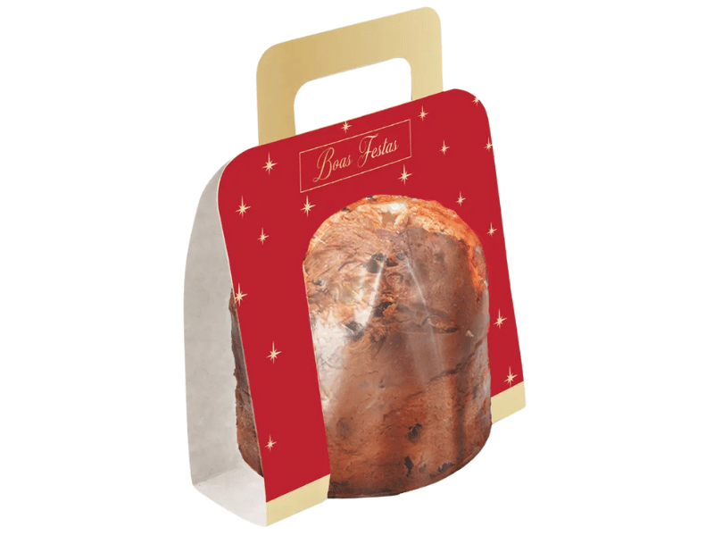 Caixa para Panetone Cinta Natal Desejo 250g - Cromus