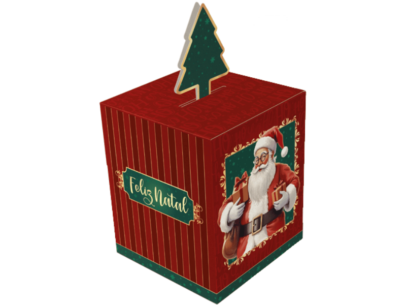 Caixa Pop Up Noel 10x10x12 cm - Ideia Embalagens