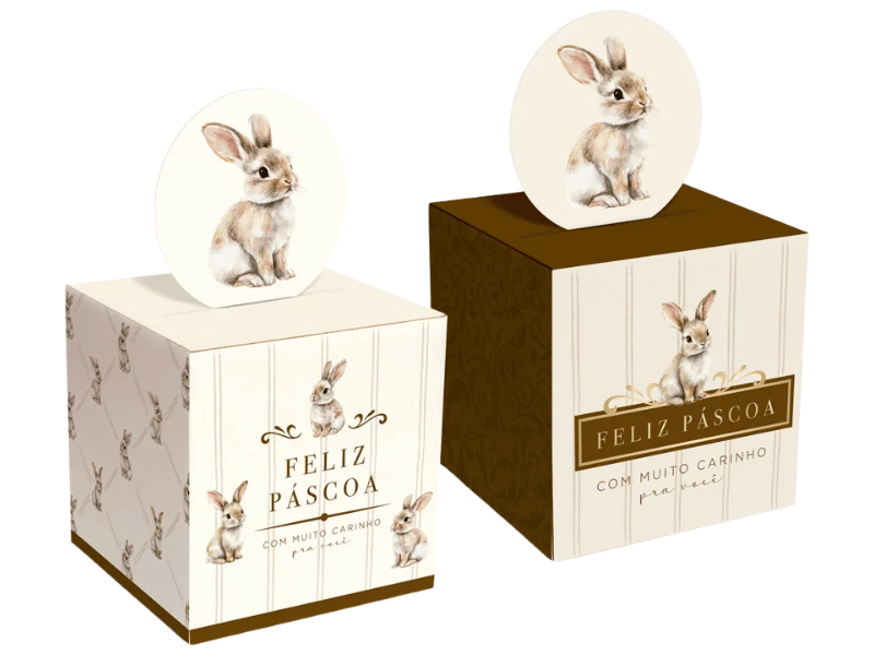 Caixa Pop Up Páscoa Classic Bunny Compose 7x7x7 cm c/ 10 unidades - Cromus
