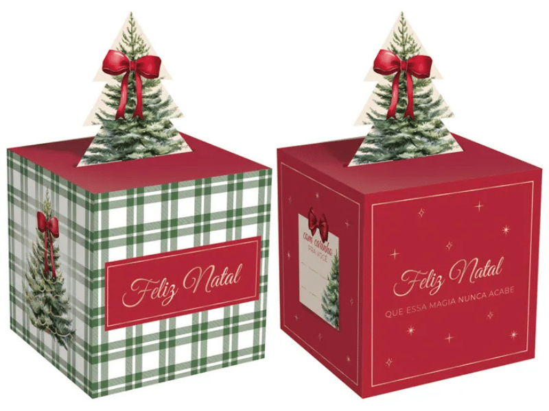 Caixa Pop Up Pinheiro Compose 7x7 cm c/ 10 unidades - Cromus