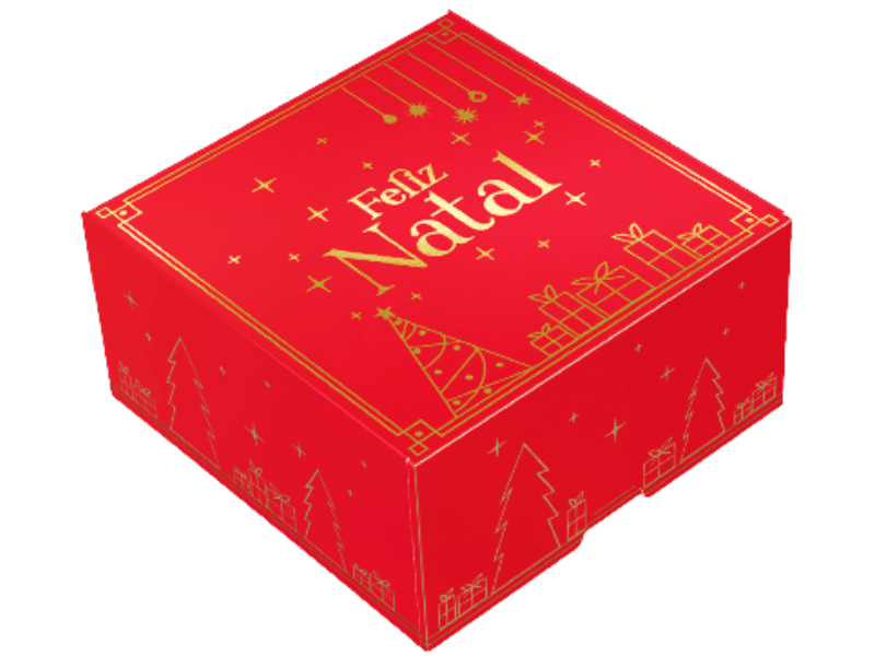 Caixa Practice Natal Luz para 4 Doces - Ideia Embalagens