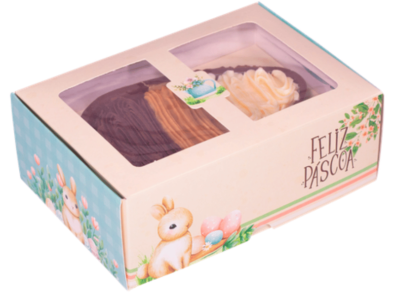 Caixa Practice para Meio Ovo Encanto 2 c/ Visor 250g e 350g c/ 5 unidades - Ideia Embalagens