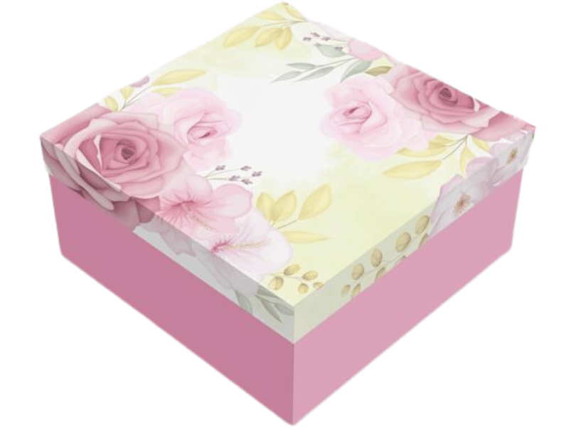 Caixa Presente c/ Tampa Rosa 20x20x10 cm - Idea Embalagens