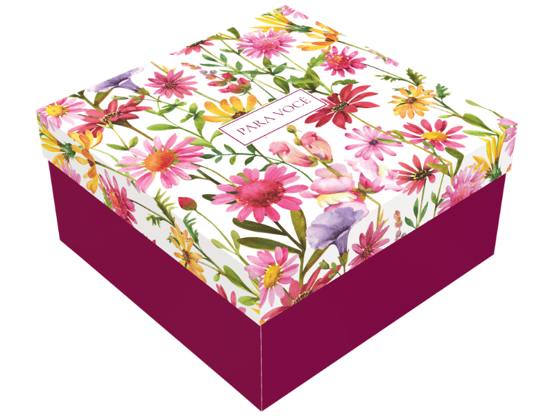 Caixa Presente c/ Tampa Violeta 20x20x10 cm - Ideia Embalagens