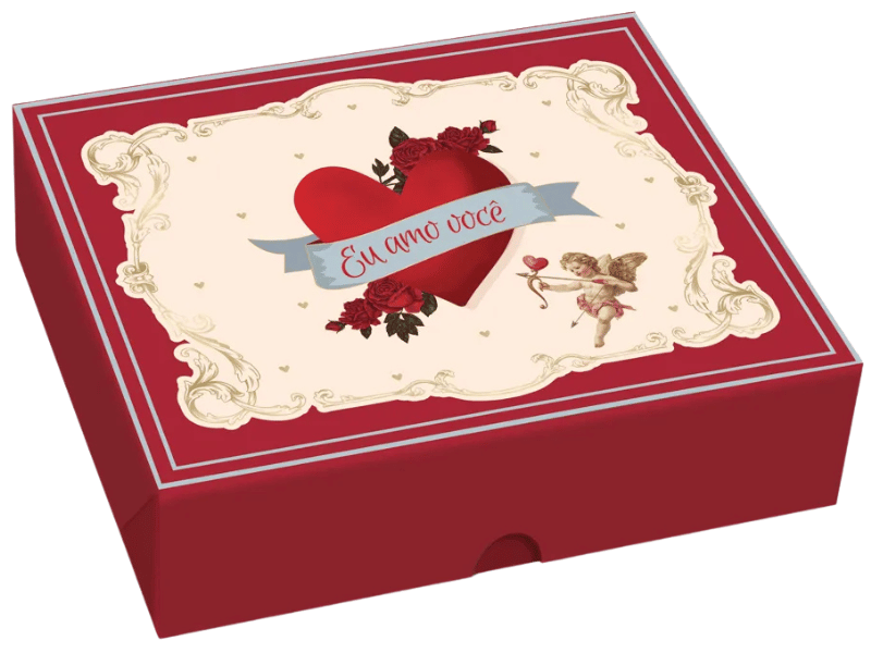 Caixa Retangular História de Amor 17x13,5x4,5 cm - Cromus 