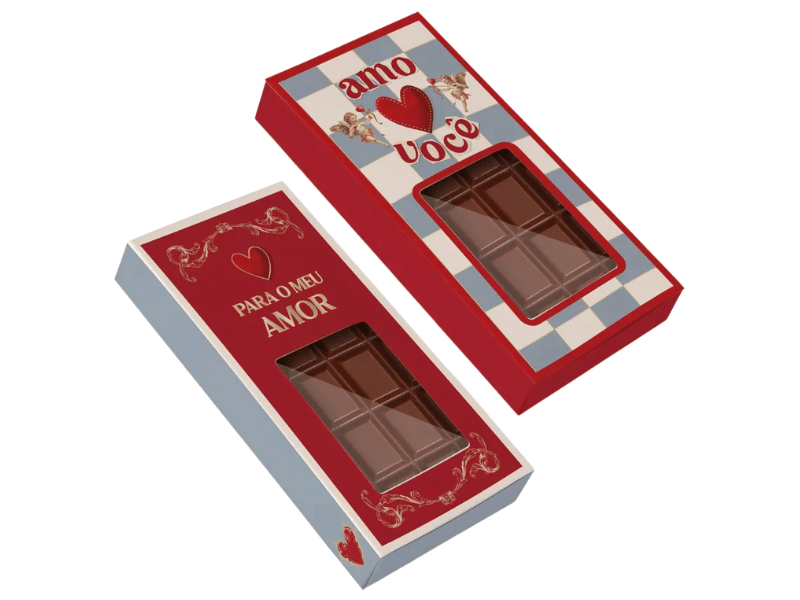 Caixa Tablete c/ Visor Histórias de Amor 14,5x7,5x3,2 c/10 unidades cm - Cromus