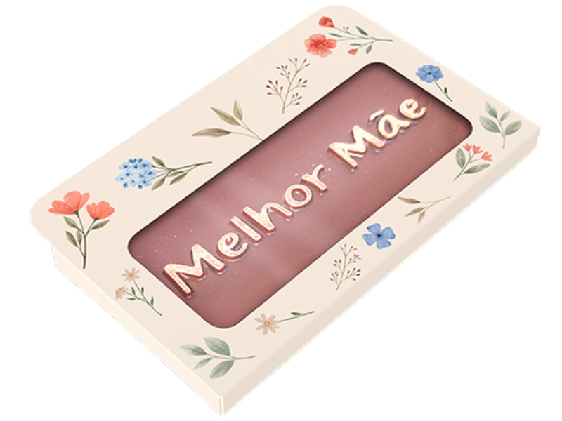 Caixa Tablete Mensagem Flores do Campo 12,3x8x0,9 cm c/ 10 unidades - Ideia Embalagens