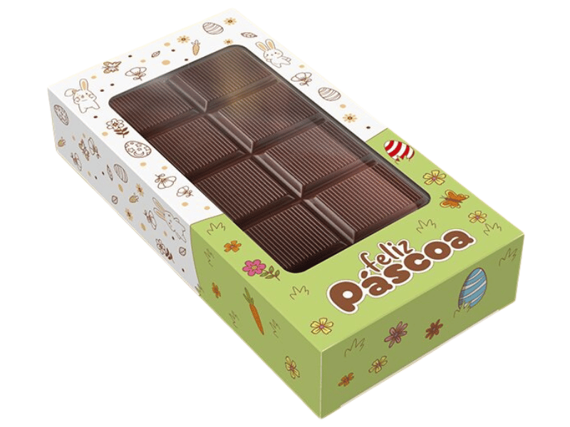Caixa Tablete Páscoa Colorir 16,5×8,5×3 cm - Ideia Embalagens