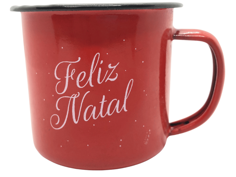 Caneca Esmalte Vermelha Feliz Natal 150 ml - Tuut