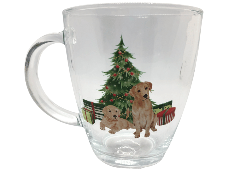 Caneca Vidro Transparente Natal com Pet 370 ml - Tuut