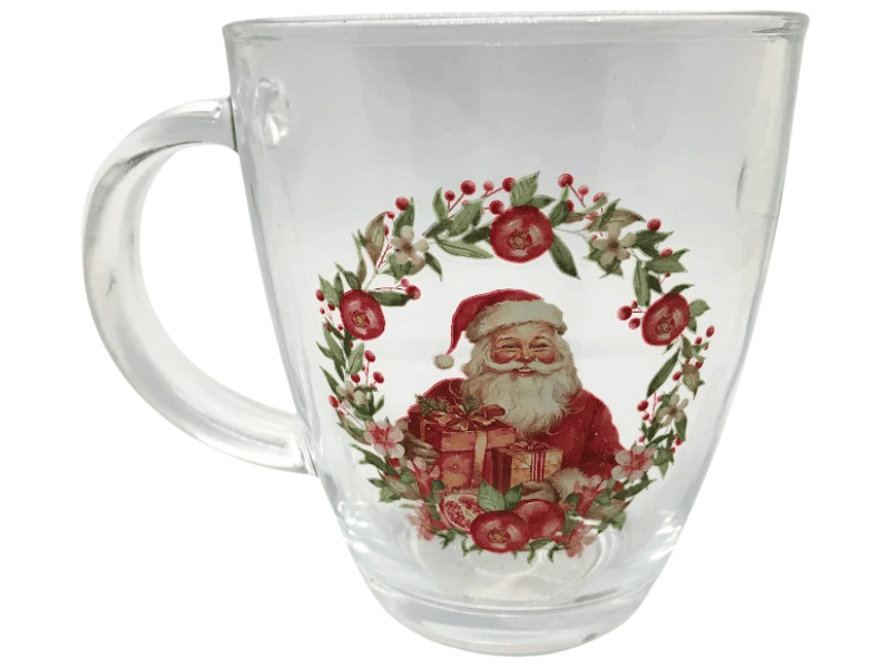Caneca Vidro Transparente Noel 370 ml - Tuut