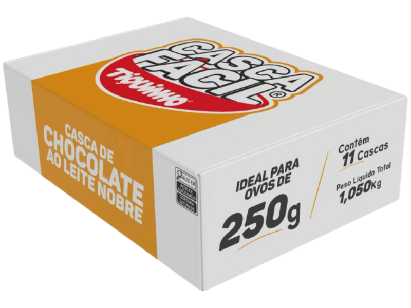 Casca para Ovo de Páscoa 250g Chocolate ao Leite c/ 11 unidades 1,050kg 