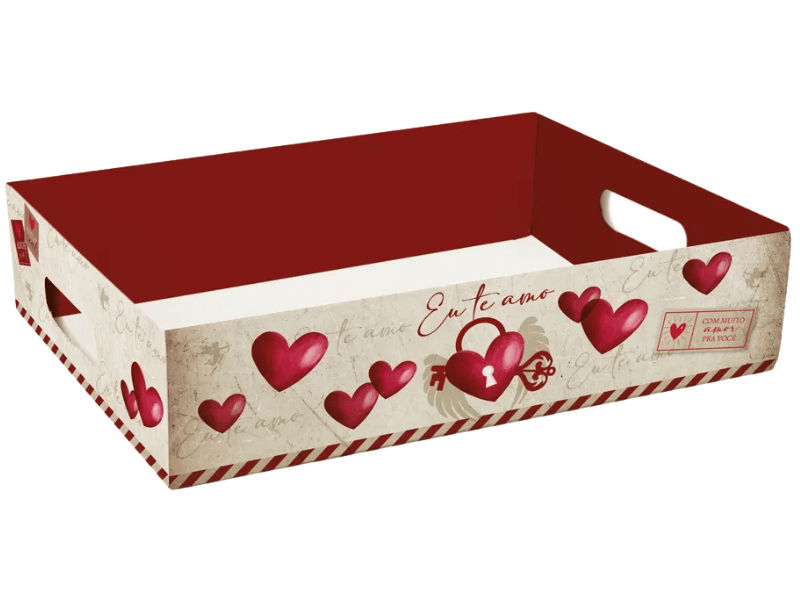 Cesta Bandeja Amor Real 22x15x6 cm - Cromus