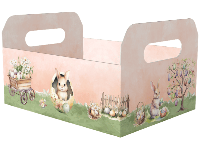 Cesta Caixote Coelho Encantado 22x14x12 cm - Ideia Embalagens