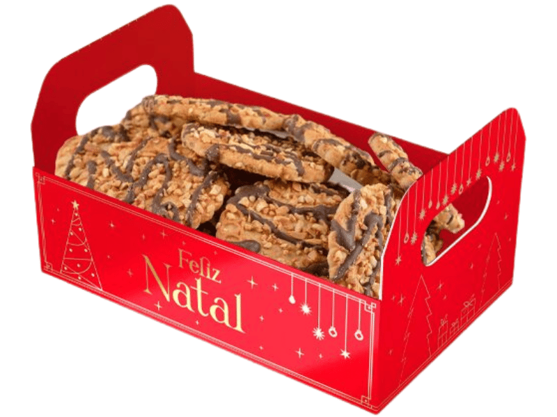 Cesta Caixote Natal Luz 25x18,5x14,5 cm - Ideia Embalagens