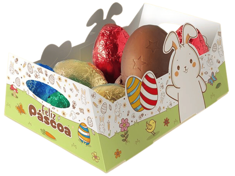 Cesta Caixote Páscoa Colorir 27×19,5×10 cm - Ideia Embalagens