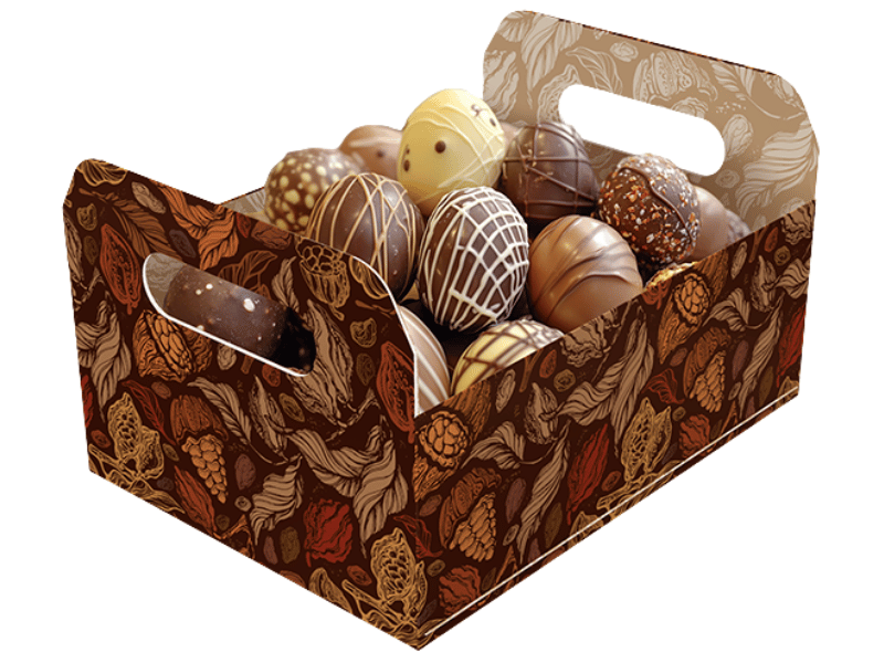 Cesta Caixote Puro Cacau 25x18,5x14,5 cm - Ideia Embalagens