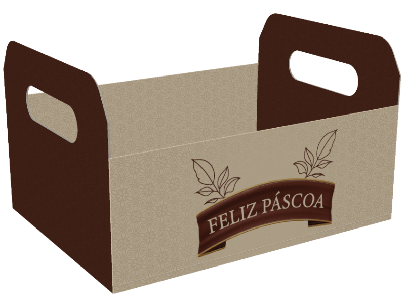 Cesta Caixote Tons de Cacau 25x18,5x14,5 cm - Ideia Embalagens