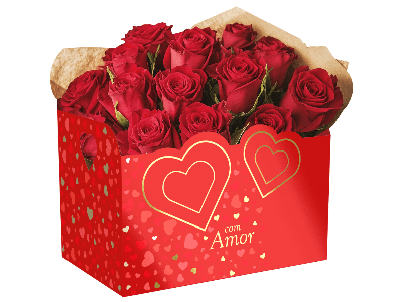 Cesta Envelope Com Amor Clássico 21x13x20 cm - Ideia Embalagens  