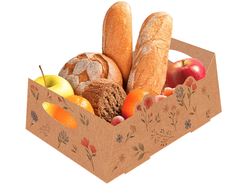 Cesta Flores do Campo Kraft 27×19,5×10 cm - Ideia Embalagens