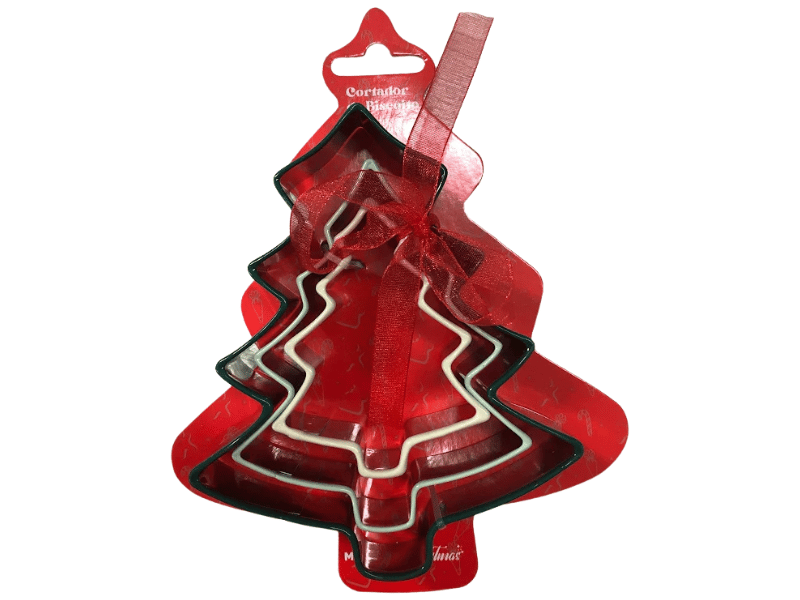 Conjunto de Cortadores Biscoitos Natalinos Árvore c/ 3 unidades - Rio Master