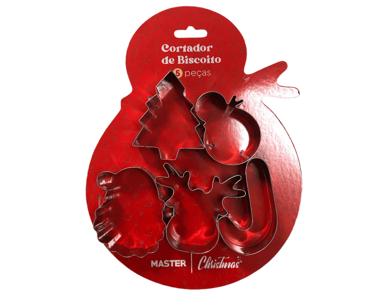 Conjunto de Cortadores Biscoitos Natalinos c/ 5 unidades - Rio Master