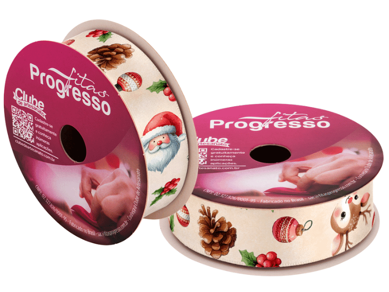 Fita de Cetim Decorativa Natalinos nº 5 ECF005TR Cor 188 - Progresso