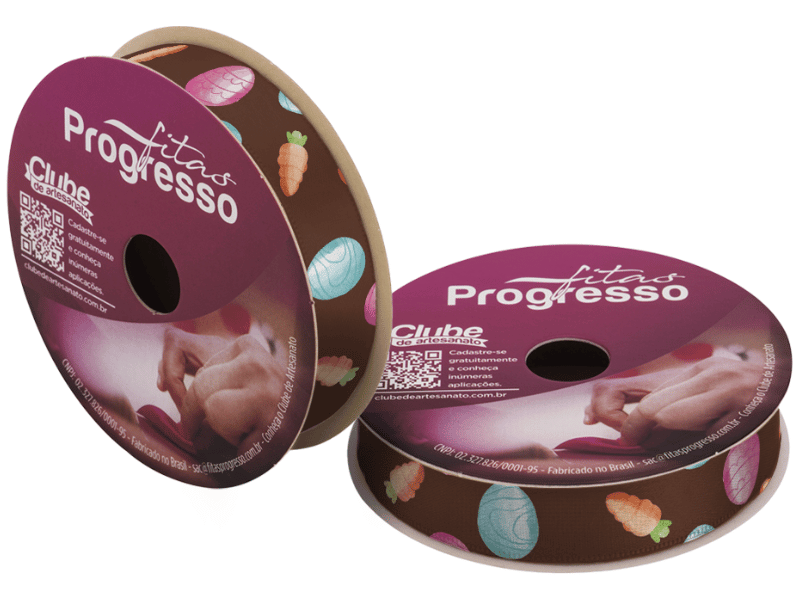 Fita de Cetim Decorativa Páscoa Ovos Coloridos nº 3 ECF003TR Cor 104 - Progresso