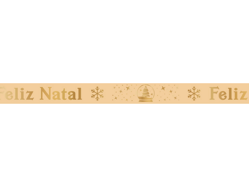 Fita de Cetim Natal Ouro nº 3 ECF003H Cor 506 - Progresso