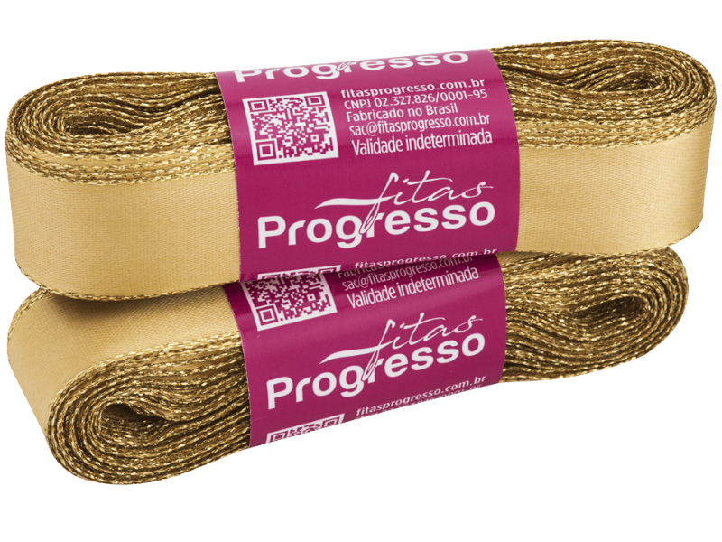 Fita de Cetim Ourela Dourada Ouro n°5 COE005 Cor 228 - Progresso