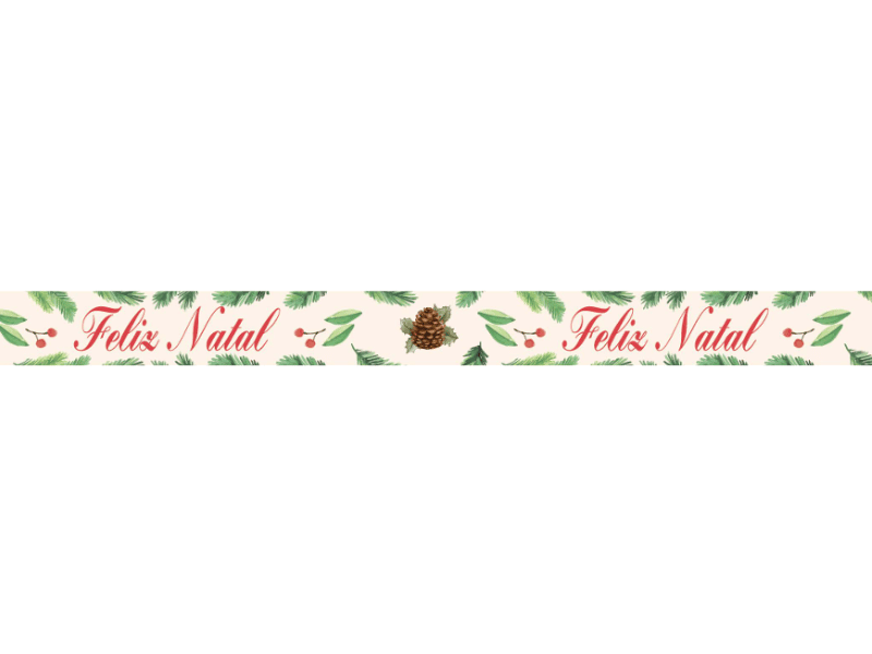 Fita de Cetim Pinhas Feliz Natal nº 3 ECF003TR Cor 096 - Progresso