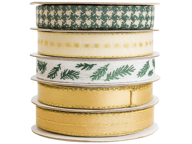 Fita Decorativa Natalina Dourada 1cm x 3m c/ 5 unidades - Cromus