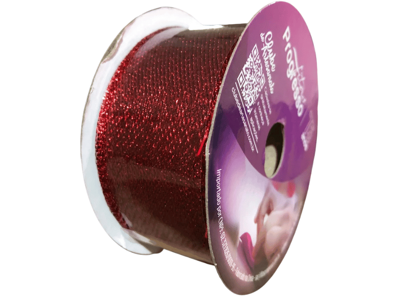 Fita Metalizada Aramada Vermelha n° 38 MC028-038 Cor 209 - Progresso 