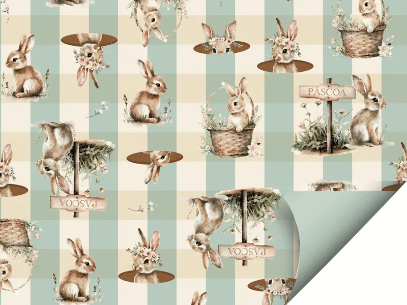 Folha Dupla Face Doce Páscoa Verde 69x89 cm c/ 25 unidades - Cromus 