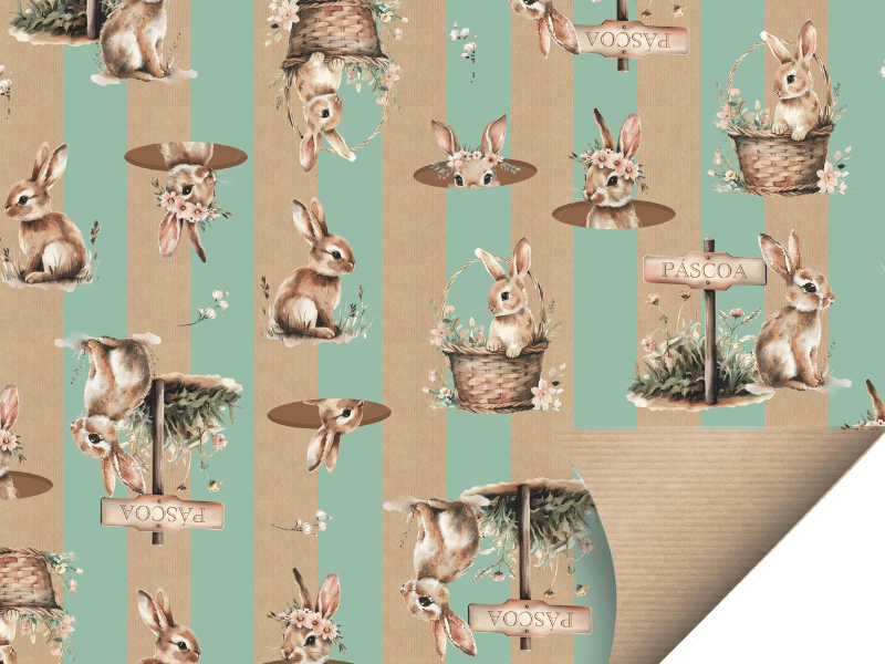 Folha Papel Kraft Doce Páscoa Verde 69x89 cm c/ 10 unidades - Cromus