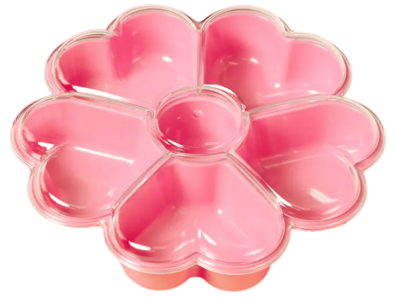 Fondue Box Flor de Corações Rosa Candy 24,4x25,3x5,7 cm - BlueStar