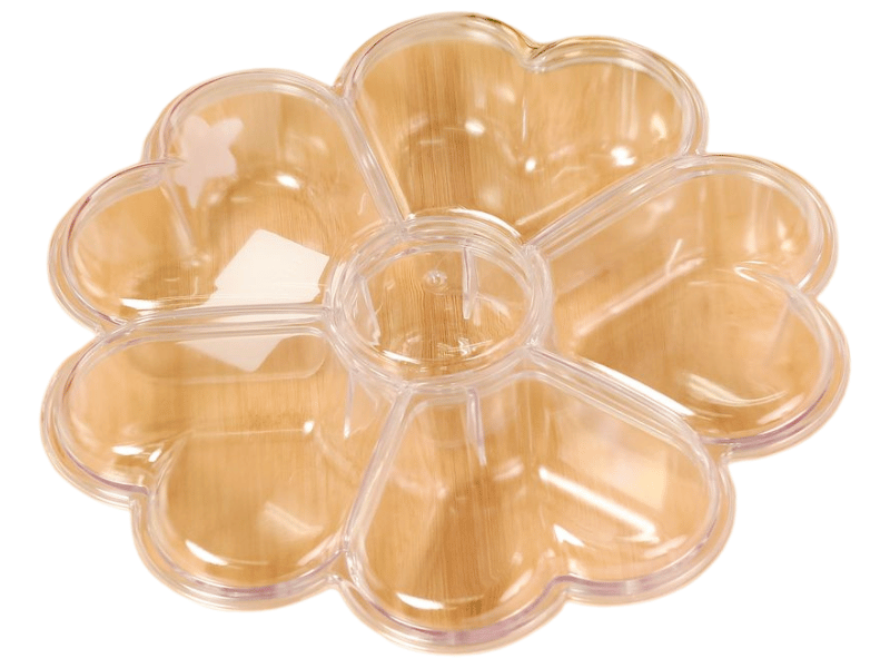 Fondue Box Flor de Corações Transparente 24,4x25,3x5,7 cm - BlueStar 