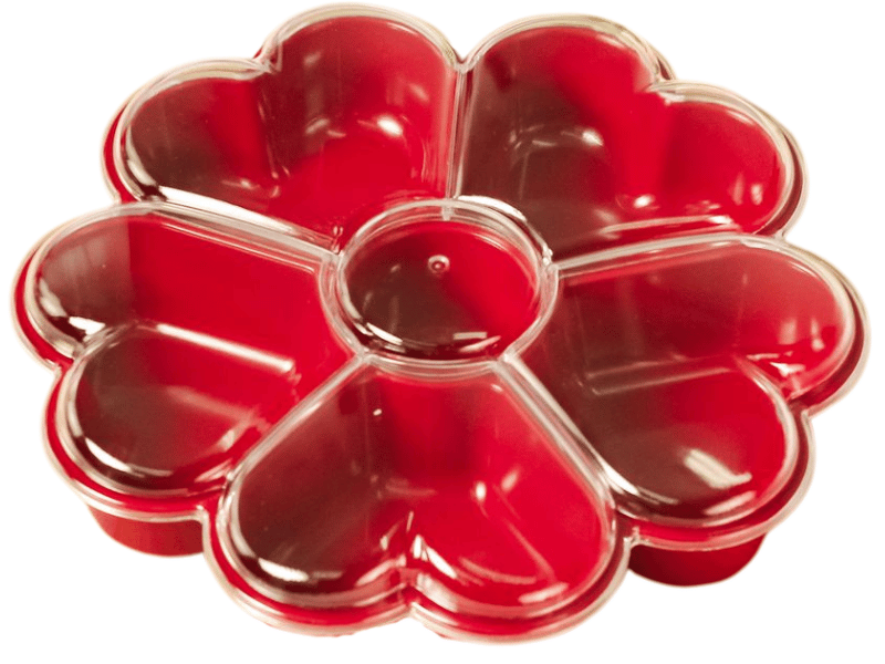 Fondue Box Flor de Corações Vermelho Marsala 24,4x25,3x5,7 cm - BlueStar