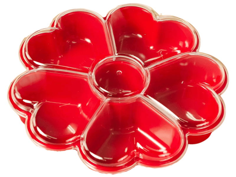 Fondue Box Flor de Corações Vermelho Sólido 24,4x25,3x5,7 cm - BlueStar