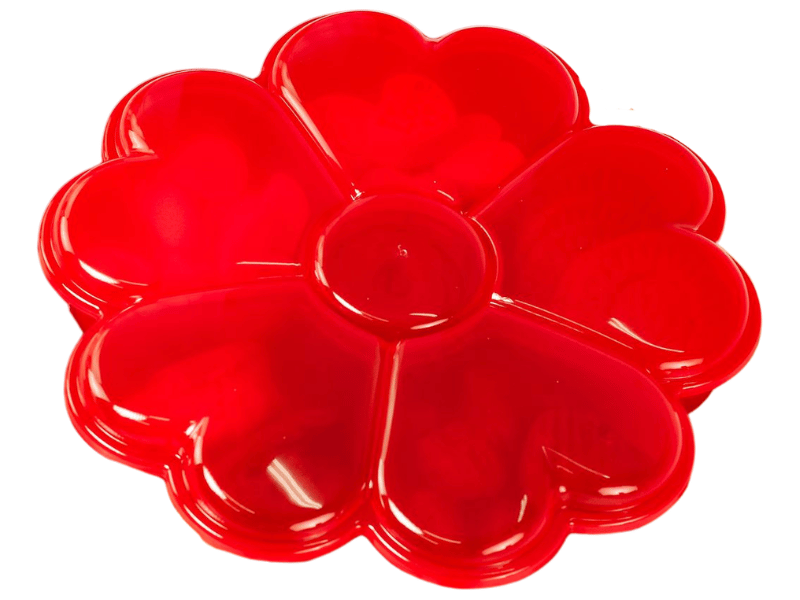 Fondue Box Flor de Corações Vermelho Transparente 24,4x25,3x5,7 cm - BlueStar