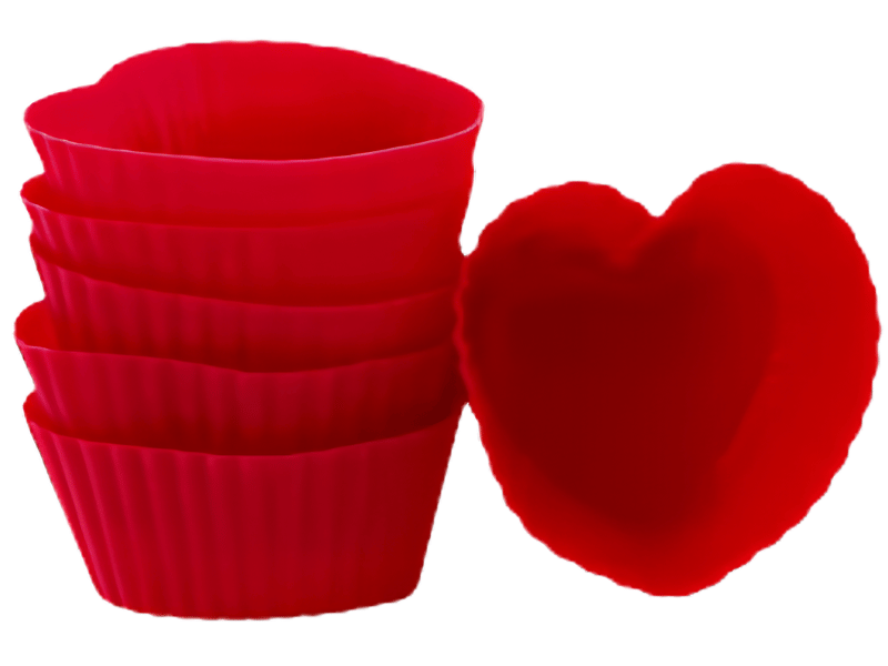 Forma Cupcake Silicone Coração c/6 unidades - Tuut