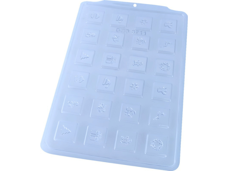 Forma de Acetato Tabletinho Quadrado Natal N3711 - Bwb
