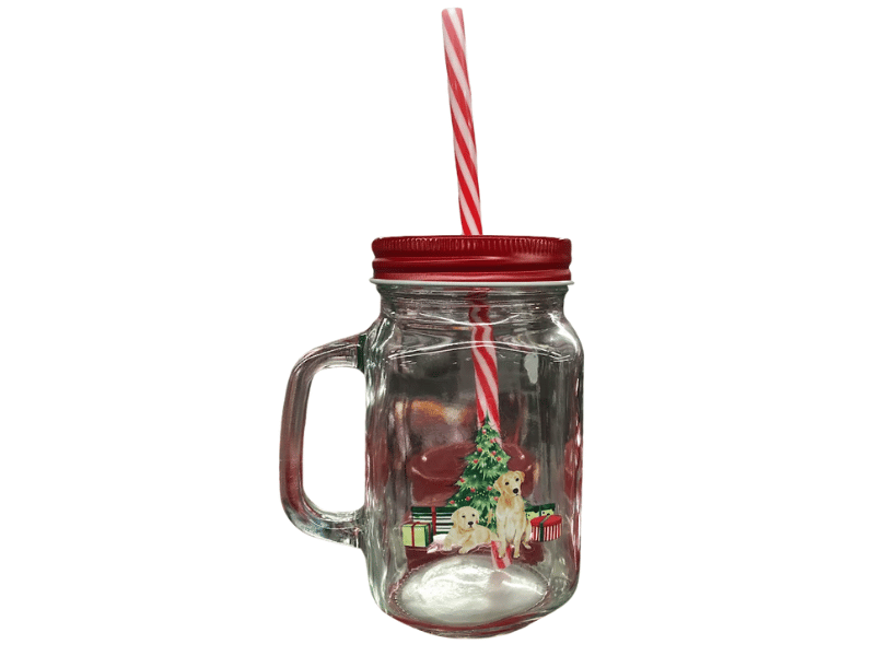 Jarrinha Vidro Transparente Natal com Pet 450 ml - Tuut