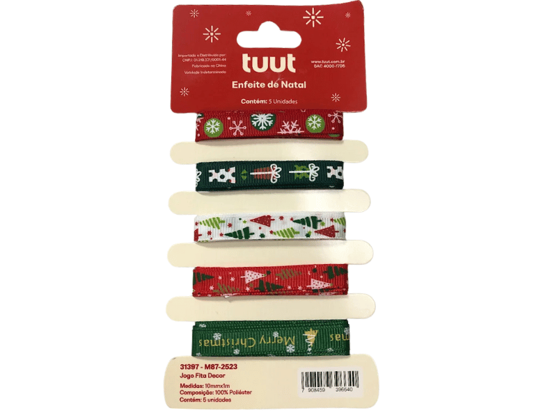 Jogo de Fita Decorativa 10mm x 1m c/ 5 unidades - Tuut