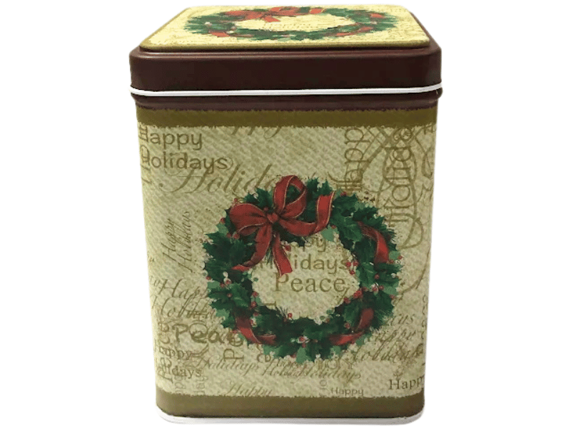 Lata Alta Quadrada Guirlanda c/ Tampa 8,5x8,5x11 cm - Zein