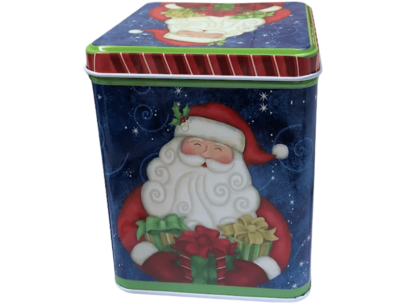 Lata Alta Quadrada Noel Azul 10,5x10,5x13,5 cm – Zein