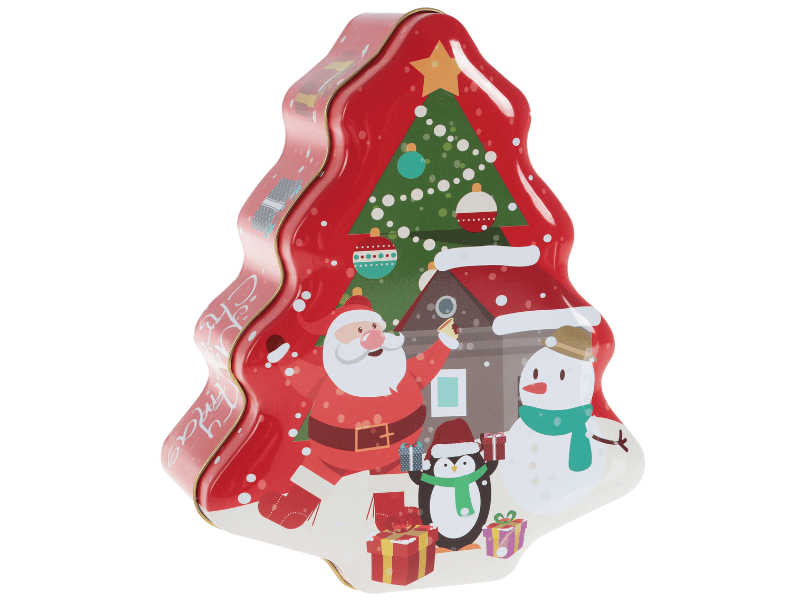 Lata Árvore Vermelho Noel c/ Tampa 15x18x6,5 cm - Zein 